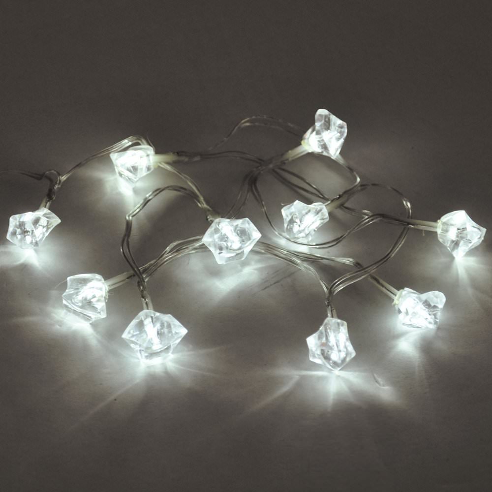 10 LED Diamond Lights Cool White-